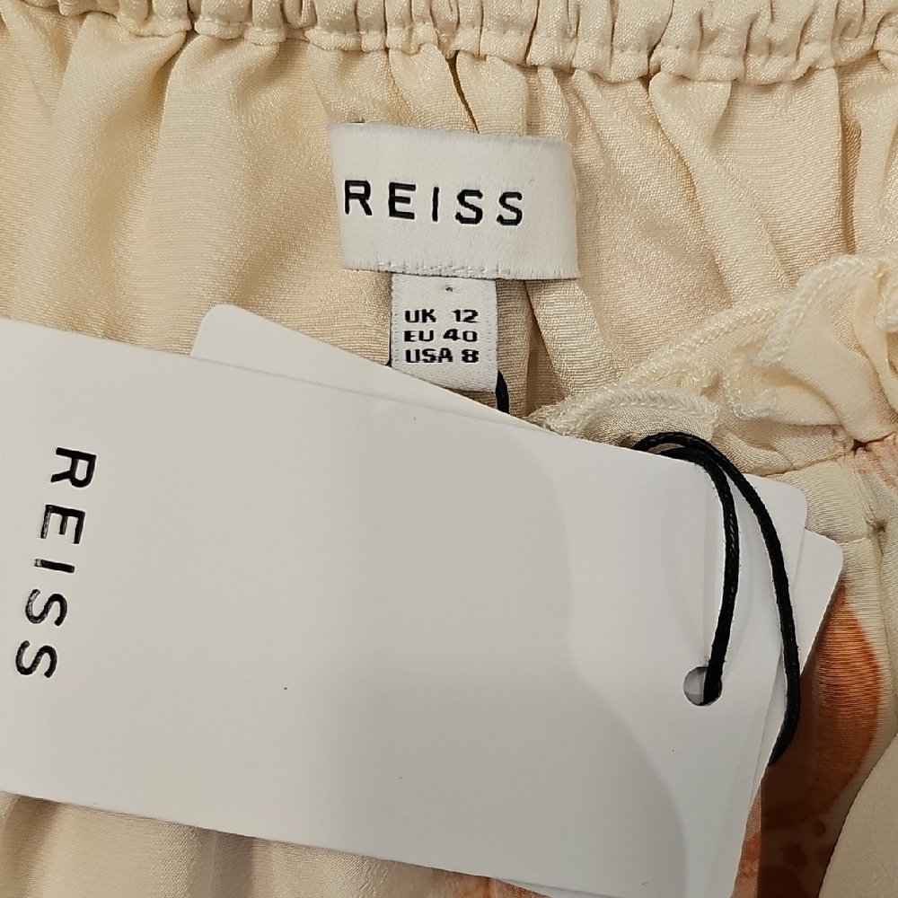 REISS Elise Floral Printed Bardot Top - Size 8 - Picture 4 of 5